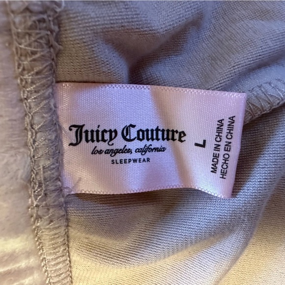 JUICY COUTURE Sleepwear Two Velour PJ Set Top Shorts Rhinestone L (o) - Picture 14 of 14